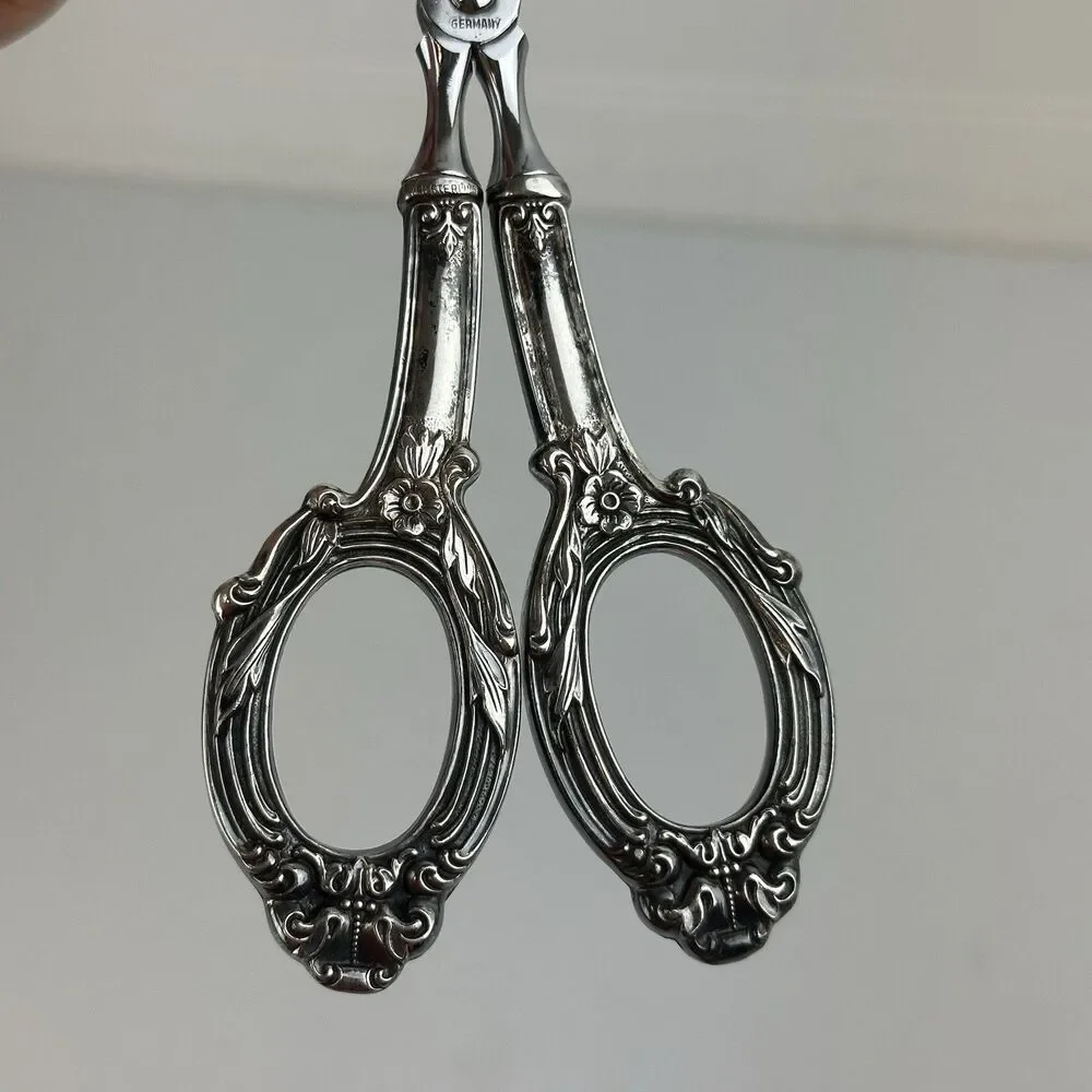 WEB Sterling Handle Ancestry Pattern Germany Stainless Salad Ice Serving Tongs